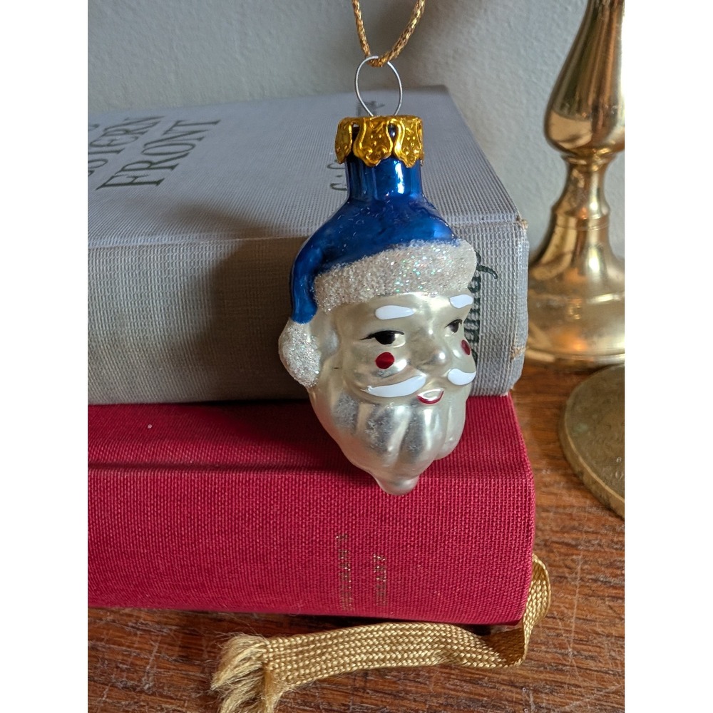 Vintage Mercury Glass Christmas Ornaments Dept 56 Village Express Truck Santa - Picture 11 of 15